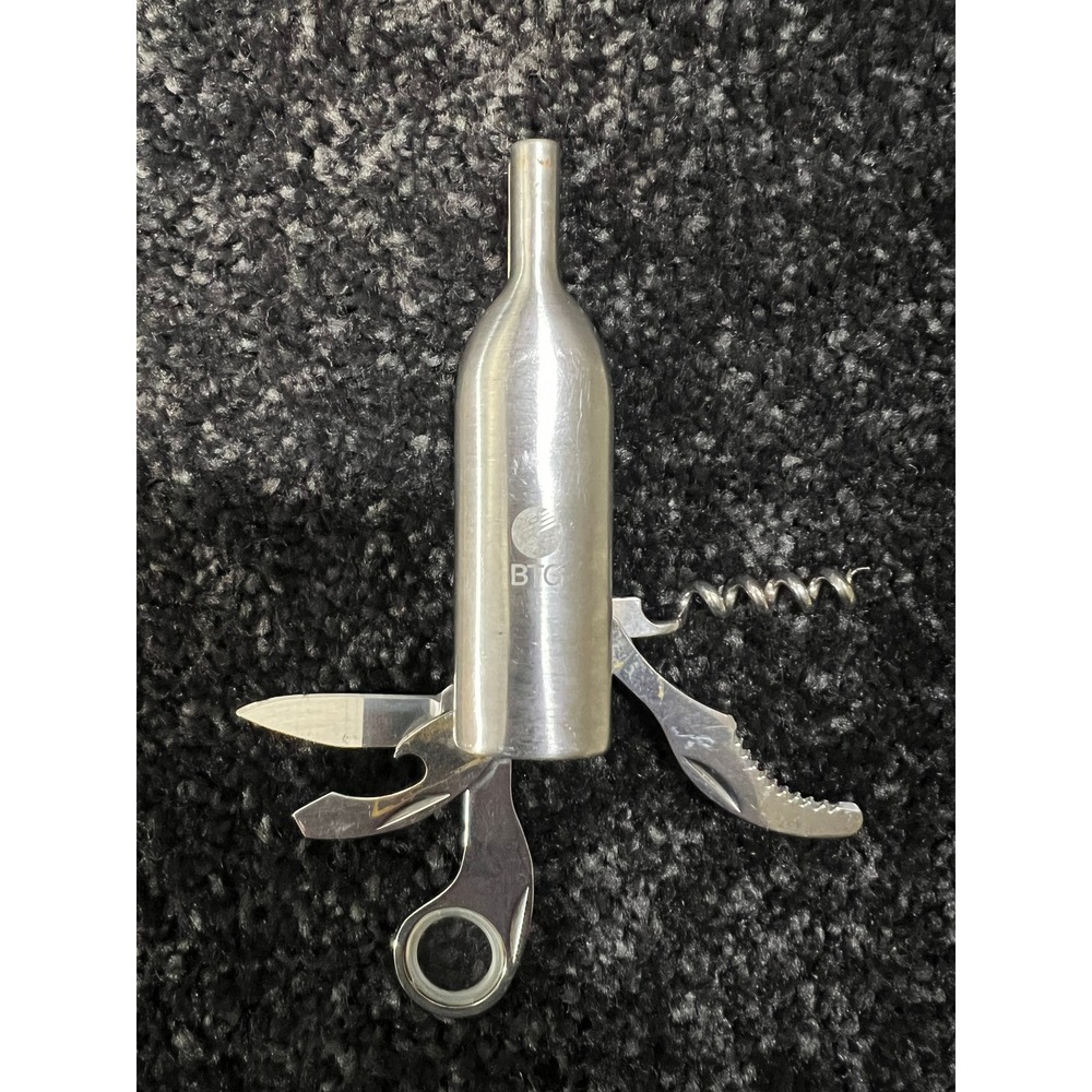 BTG Wine Bottle Opener Multi Tool Corkscrew Knife Barware Bartender Gift